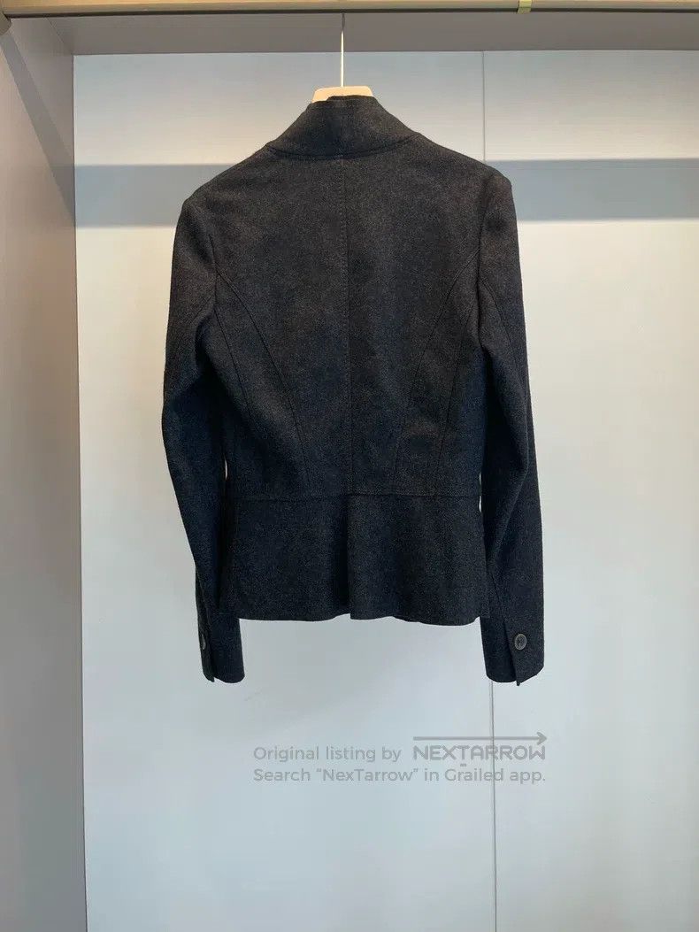 Brunello Cucinelli Brunello Cucinelli Black Gray Wool Mandarin Collar Suit Ja Size XS / US 0-2 / IT 36-38 - 2 Thumbnail