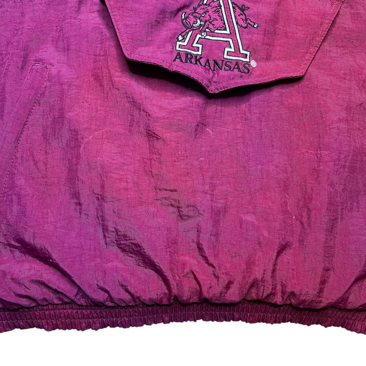 Starter 90s NCAA Arkansas Razorbacks Starter 1/2 Zip Hooded Jacket Size US XL / EU 56 / 4 - 9 Thumbnail