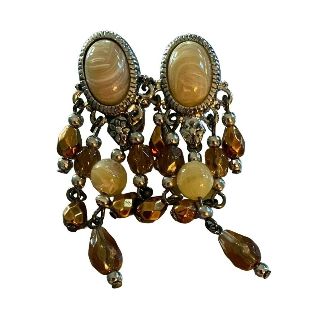Other Vintage Avon signed N.R. Nina Ricci Yellow & Brown Beaded Ne Size ONE SIZE - 9 Thumbnail