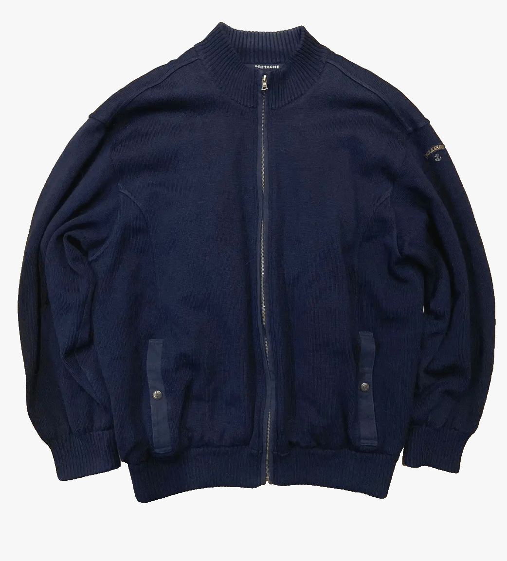Paul & Shark Blue Knitted Bretagne Full Zip Jacket L