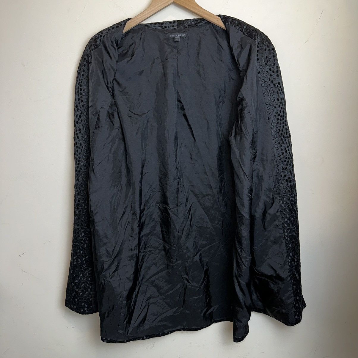 Eileen Fisher Eileen Fisher Silk Jacket Womens Med Black Polka Dot Long Size M / US 6-8 / IT 42-44 - 3 Thumbnail