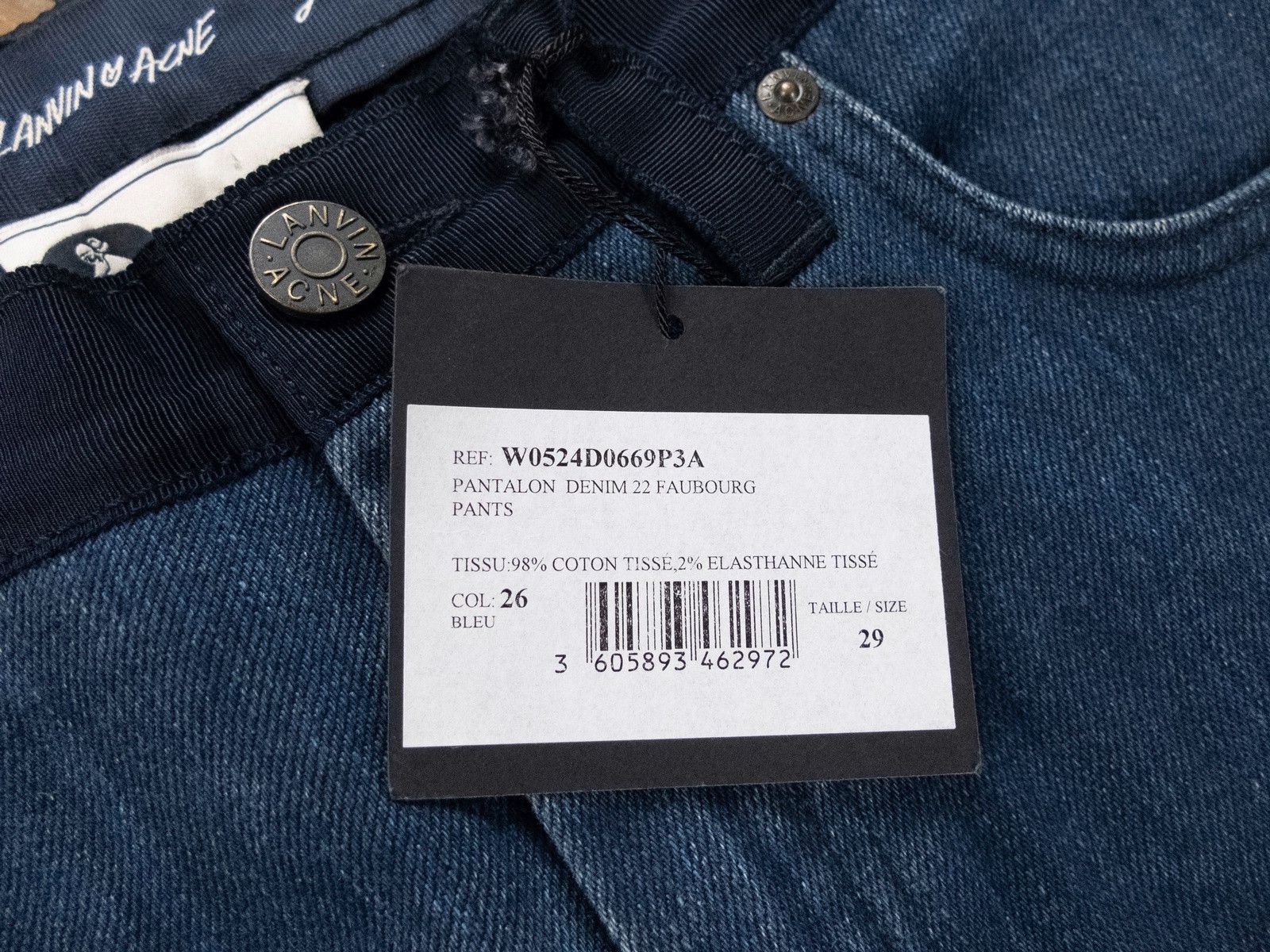 Acne Studios LANVIN x ACNE STUDIOS vintage blue stretch pants jeans 29 Size 29" - 3 Thumbnail