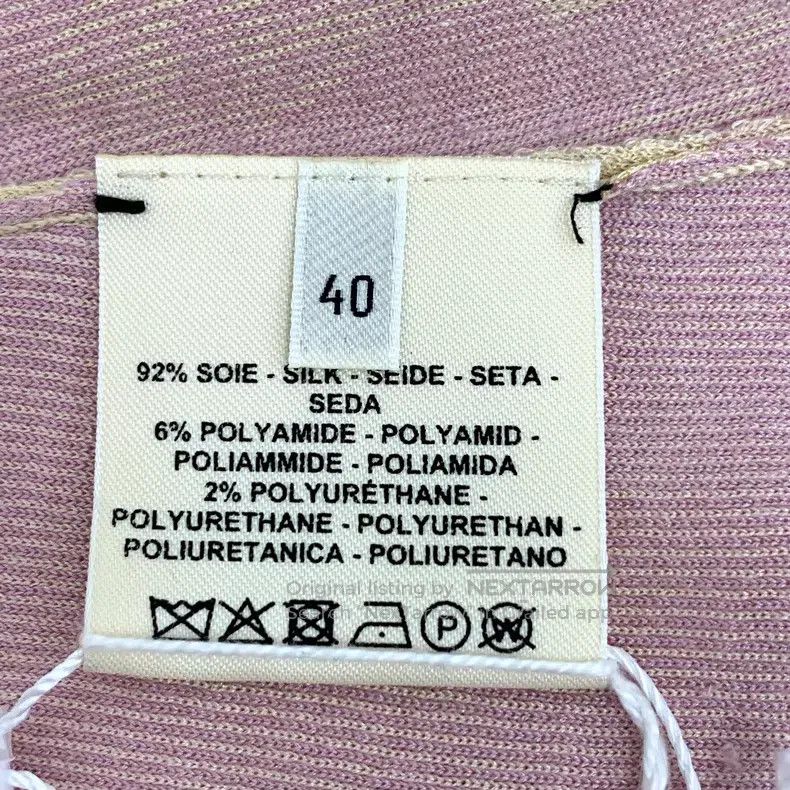 Hermes Hermes Yellow Raised Pattern Mulberry Silk Crew Neck Short Size S / US 4 / IT 40 - 8 Thumbnail
