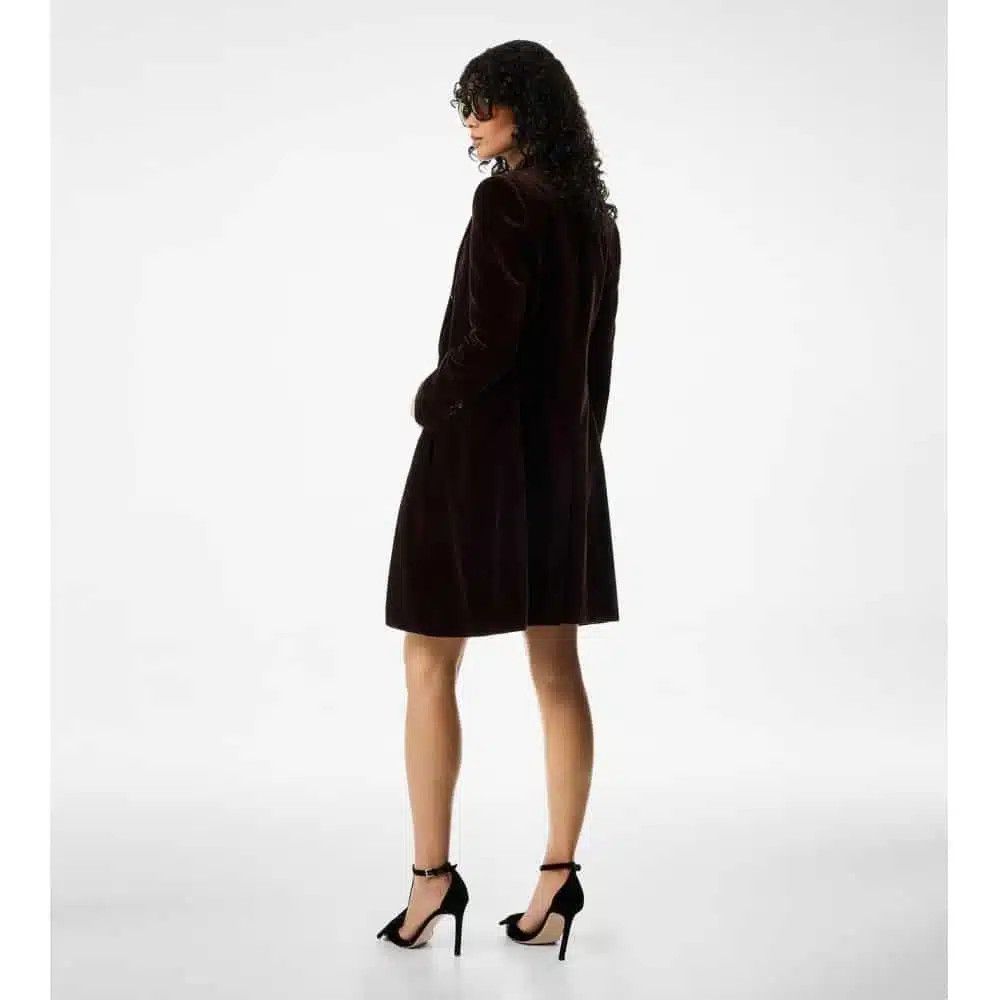 Tom Ford o1loc1c0126 CP1599 Cotton Velvet Double breasted Coat Size XXS / US 00 / IT 34 - 4 Thumbnail