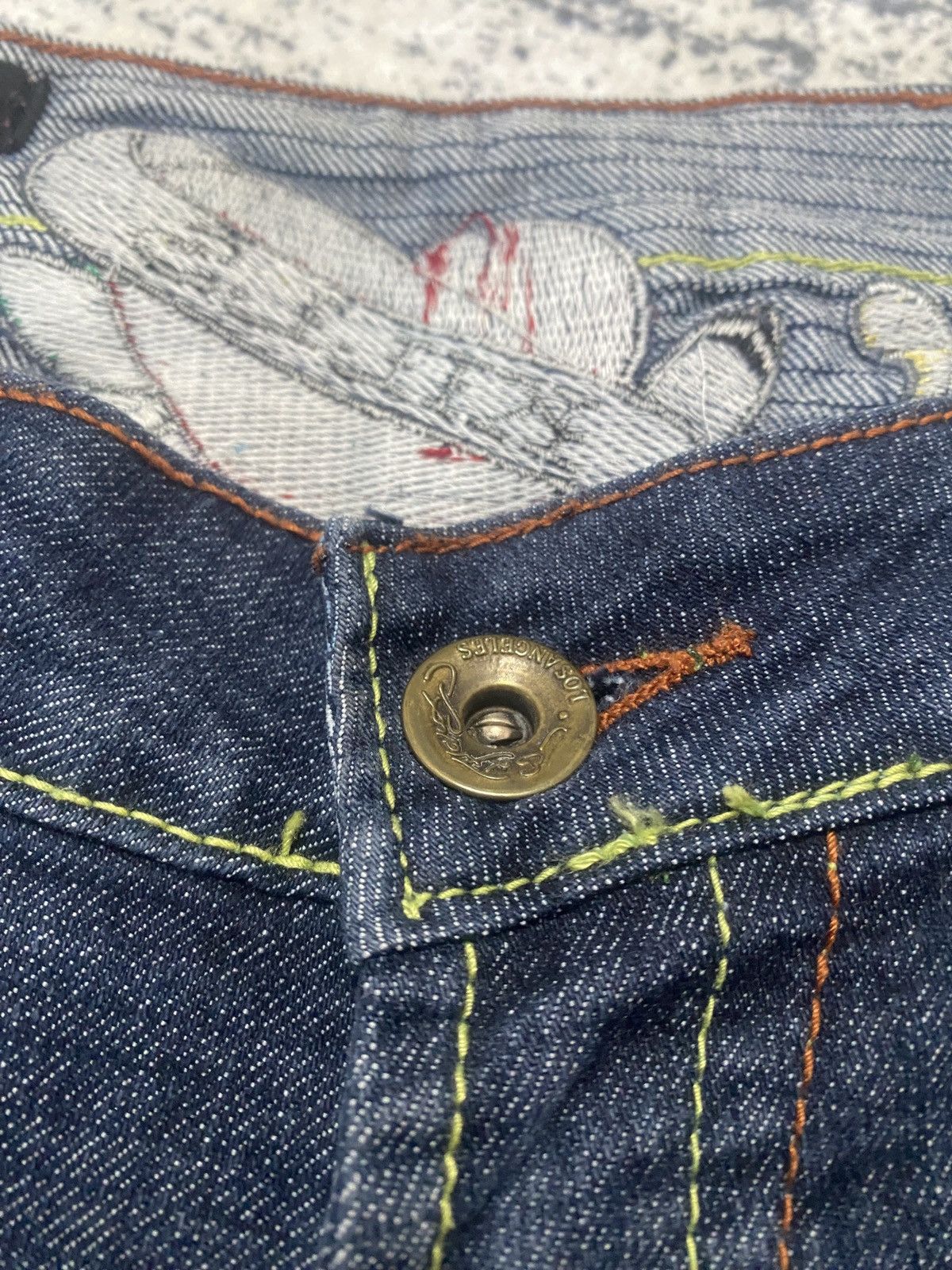 Christian Audigier Ed hardy x christian audiger vintage drip skull in ass jeans Size 29" - 13 Thumbnail