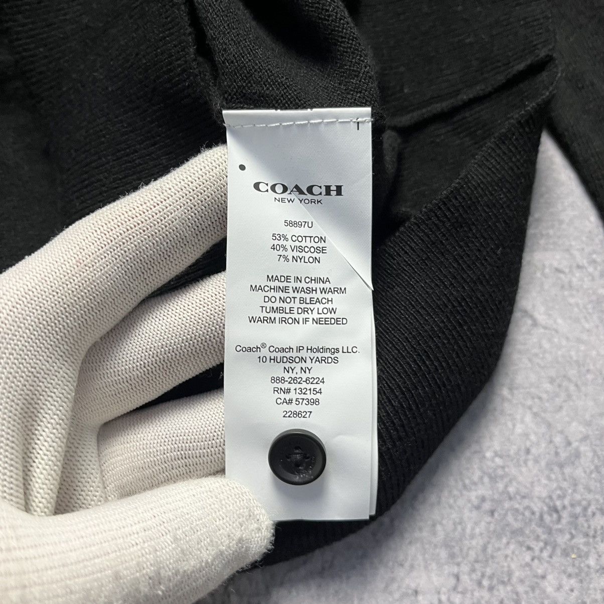 Coach × Designer Coach Black Cardigan Sweater Luxury Designer Size XXS / US 00 / IT 34 - 6 Thumbnail