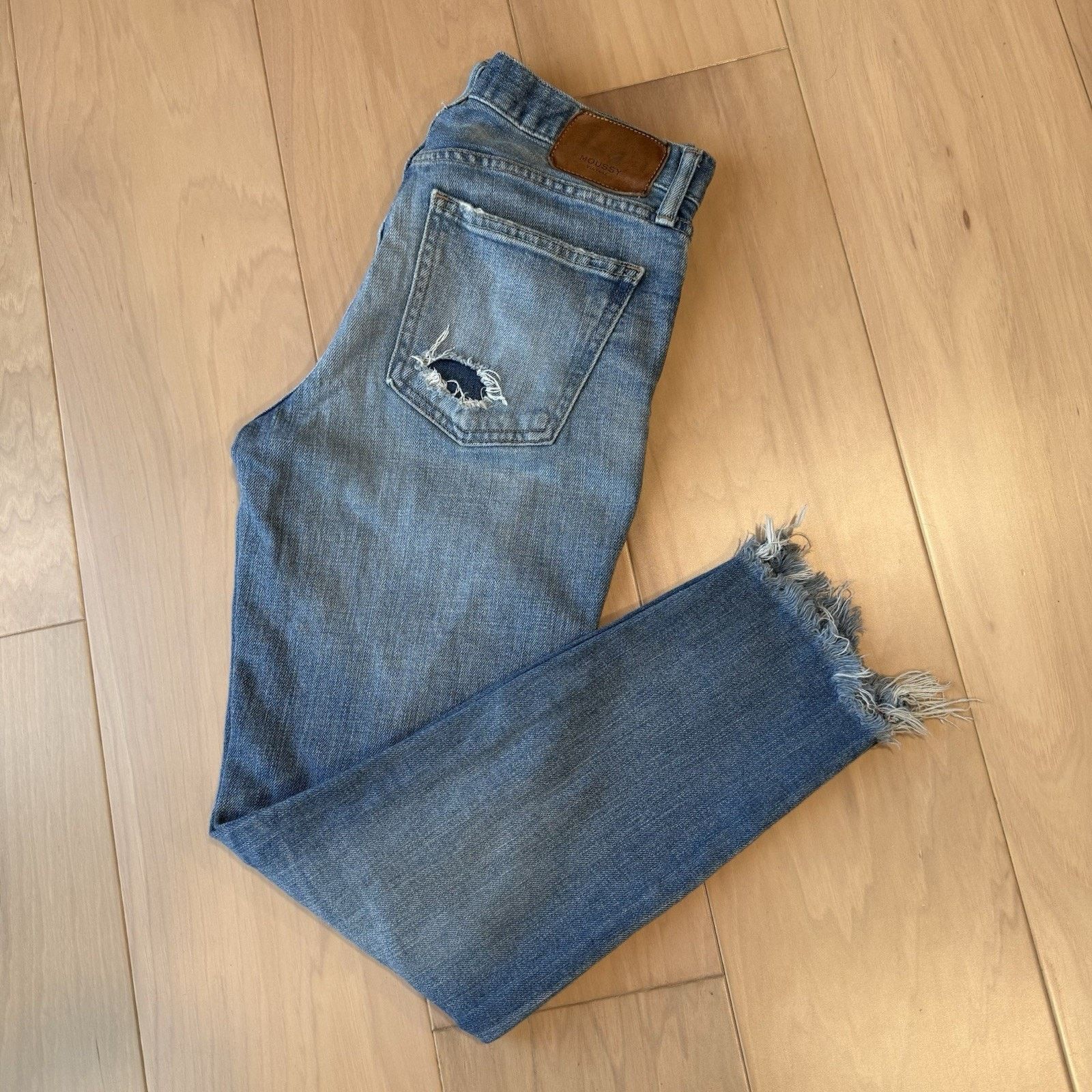 MOUSSY Moussy Vintage Jeans Women's 28 Blue Medium Wash Ankle Fray Size 28" / US 6 / IT 42 - 8 Thumbnail