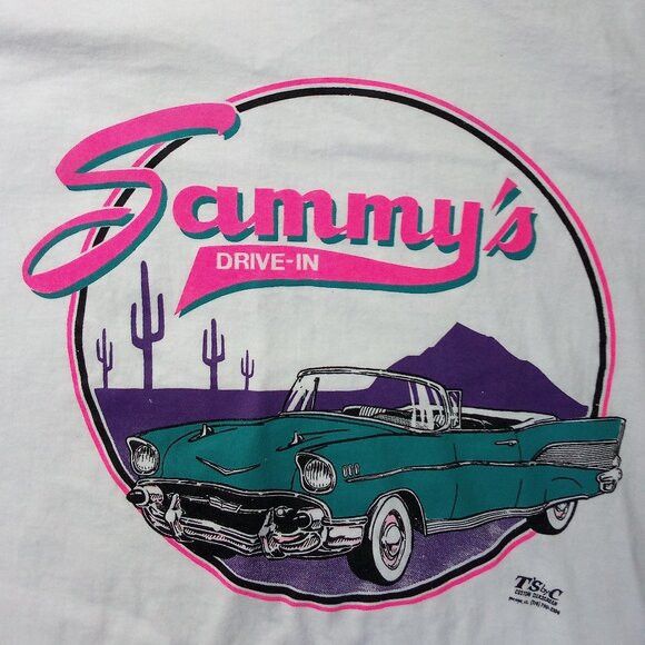 Hanes × Vintage Deadstock Vintage Sammy's Drive-In Neon T-Shirt Size US L / EU 52-54 / 3 - 1 Thumbnail