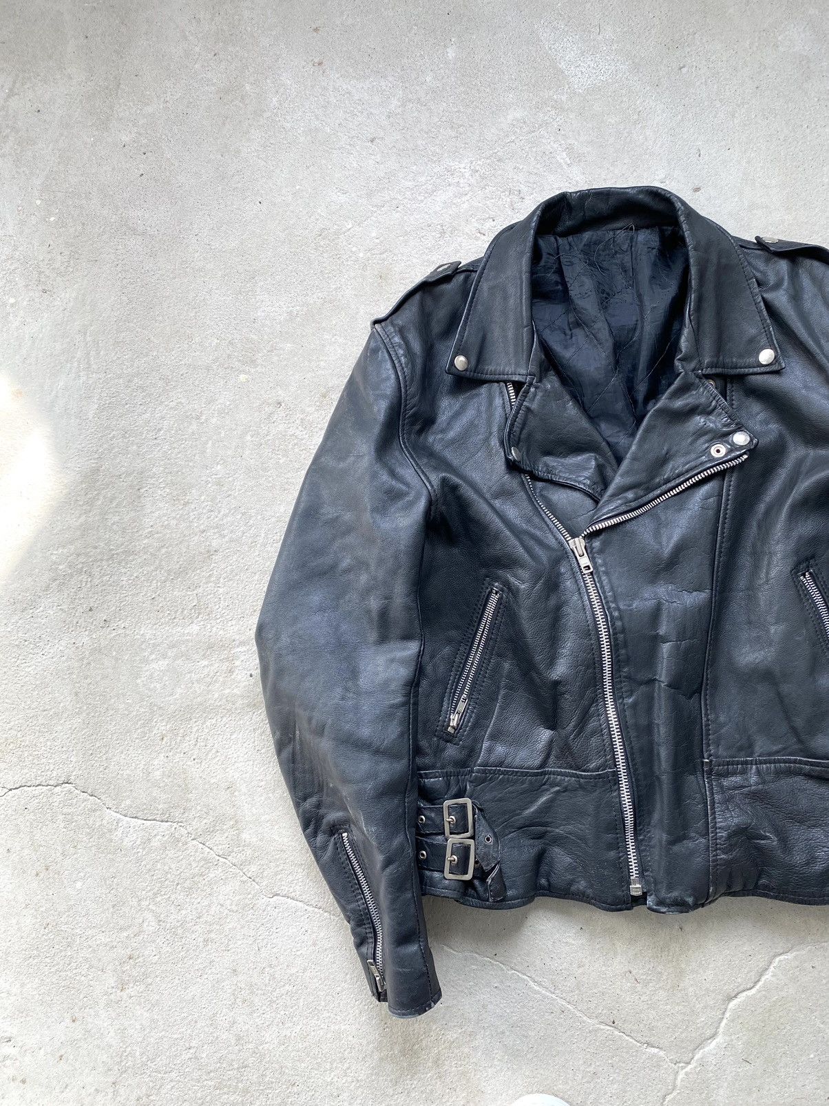 Other Rare! Vintage 70s Leather Jacket Art Face In Snakes Medusa Size US L / EU 52-54 / 3 - 3 Thumbnail
