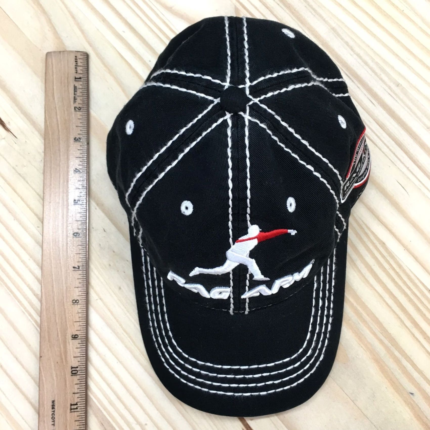 Garage Rag Arm Baseball Cap Hat Mens One Size Black Adjustable Embroidered Logo Size ONE SIZE - 3 Thumbnail
