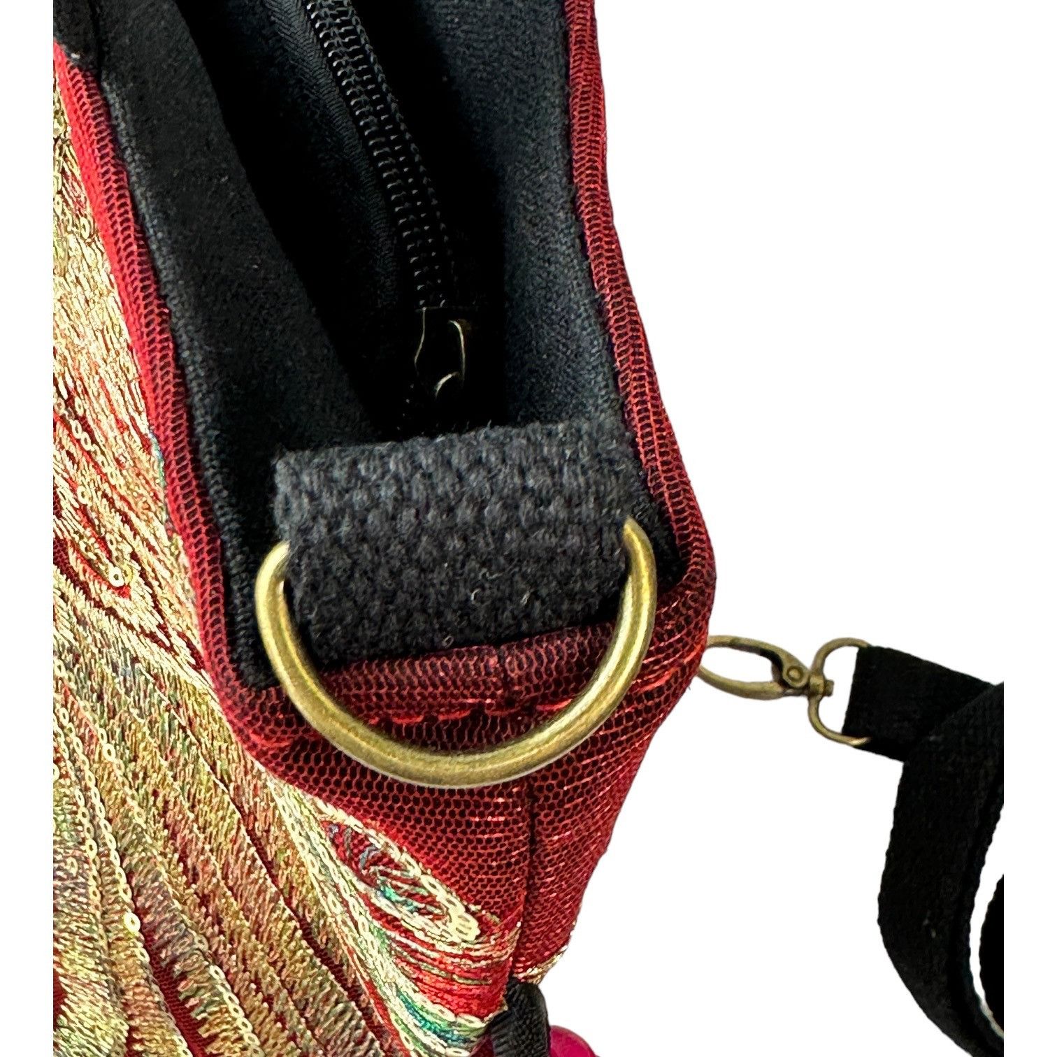 Designer Crossbody/Double Handle Tote Handbag Embroidered & Beaded Ph Size ONE SIZE - 8 Thumbnail