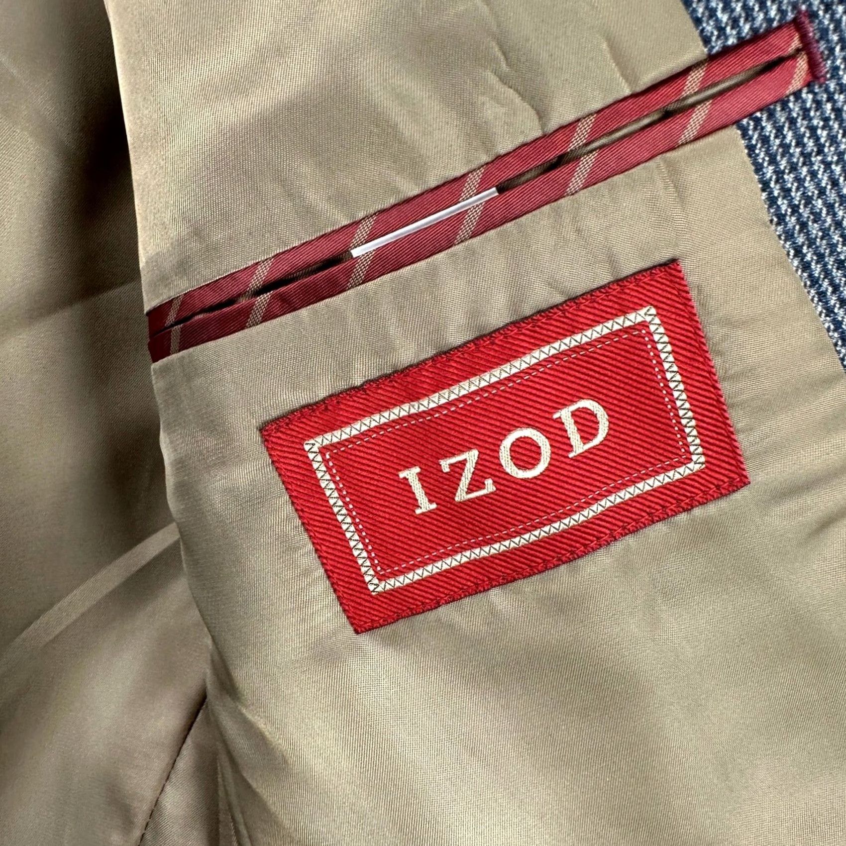 Izod Izod Sport Coat Blazer Mens 41R Gray Houndstooth 2-Button Pocket Business Suit Size 42R - 6 Thumbnail