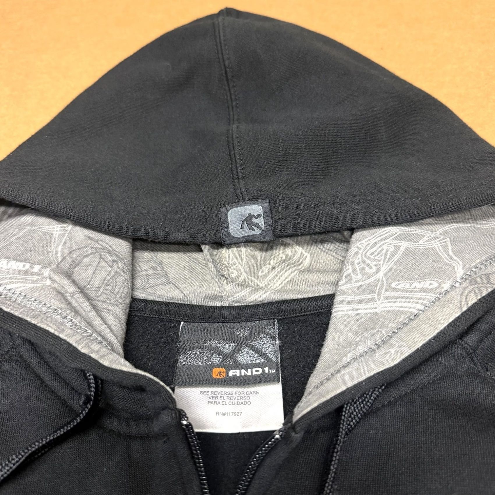 Vintage AND1 Hoodie Mens XL Black Full Zip Graphic Print Fleece Sweatshirt Size US XL / EU 56 / 4 - 5 Thumbnail