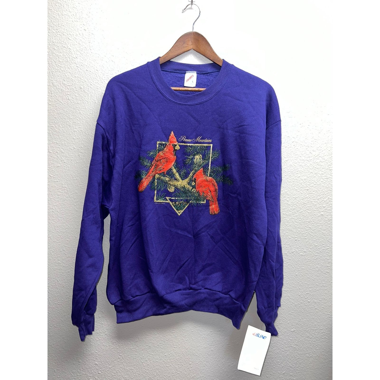 Jerzees Vintage Pocono Mountains Sweatshirt Cardinal Bird Large 90s Size US L / EU 52-54 / 3 - 1 Thumbnail