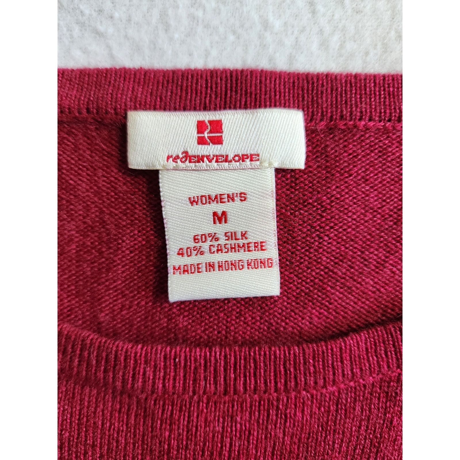 Other RedEnvelope Silk Cashmere Sweater Medium Red Crewneck Heart Size M / US 6-8 / IT 42-44 - 3 Thumbnail