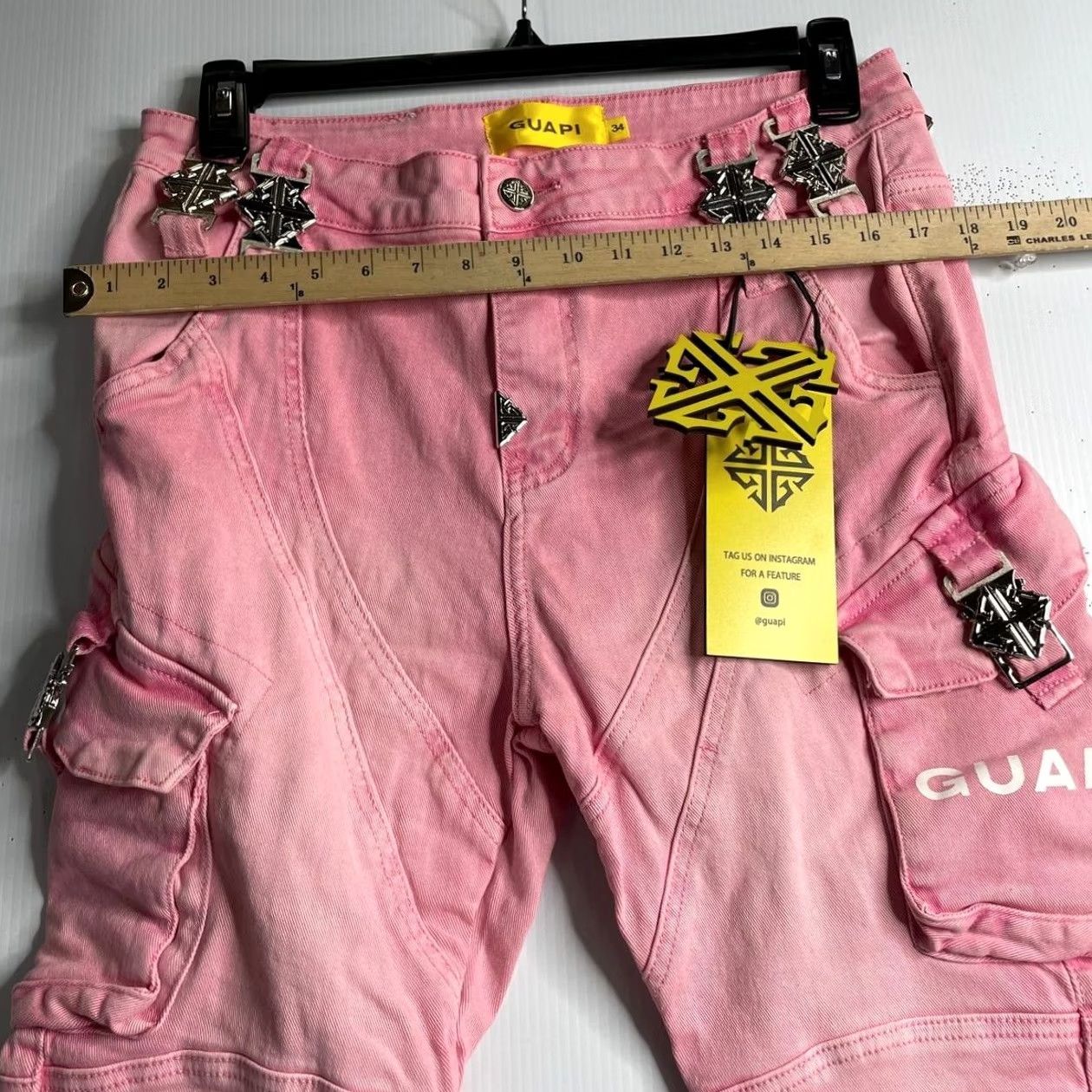 GUAPI Jeans Men's Black Ops Denim Size 34 French Rose