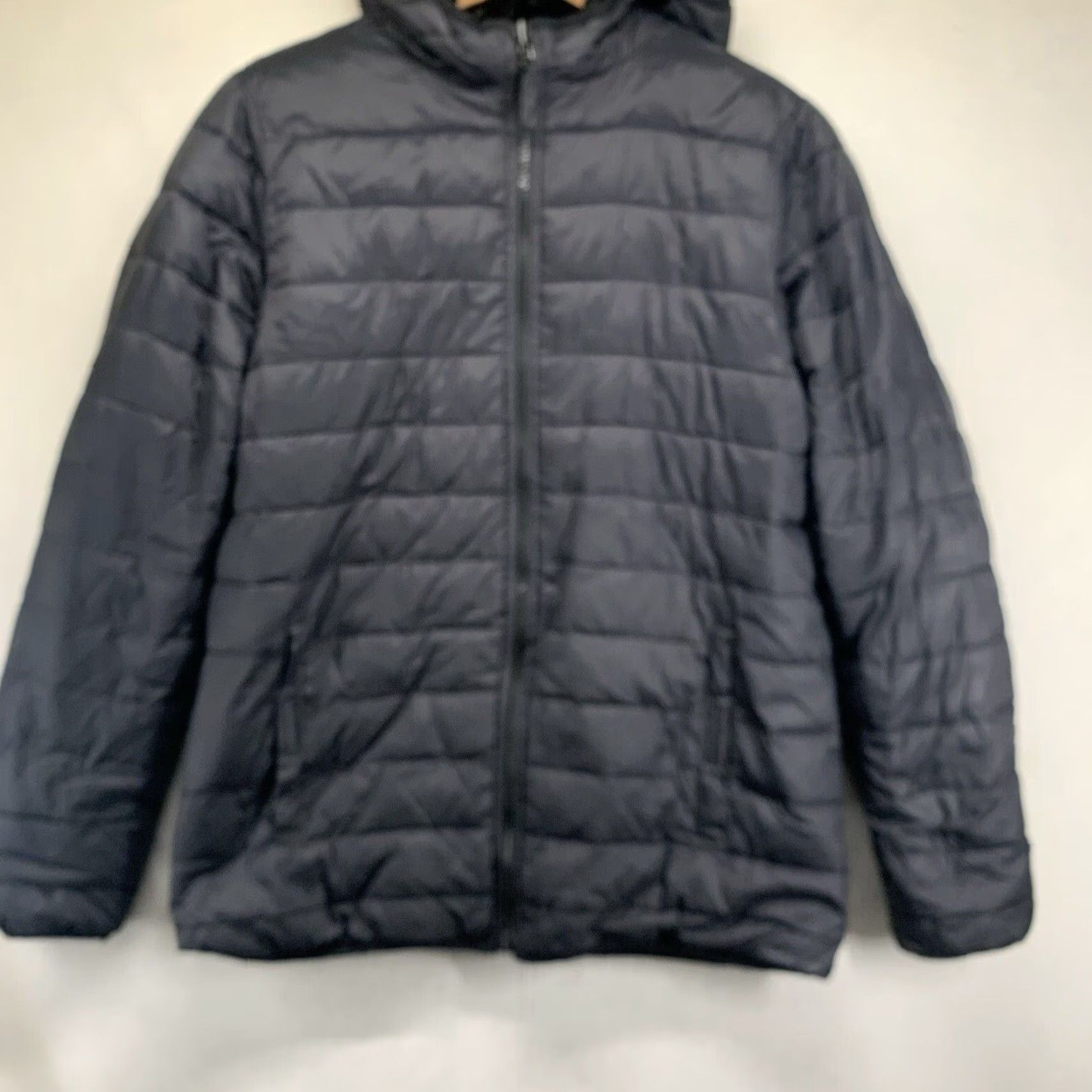 Lands' End Lands' End Jacket Women's Large 14-16 Quilted Puffer Coat Black Primaloft Nylon Softshell Zip Snap Insulated Reversible Pockets Mid-Length Size L / US 10 / IT 46 - 2 Thumbnail