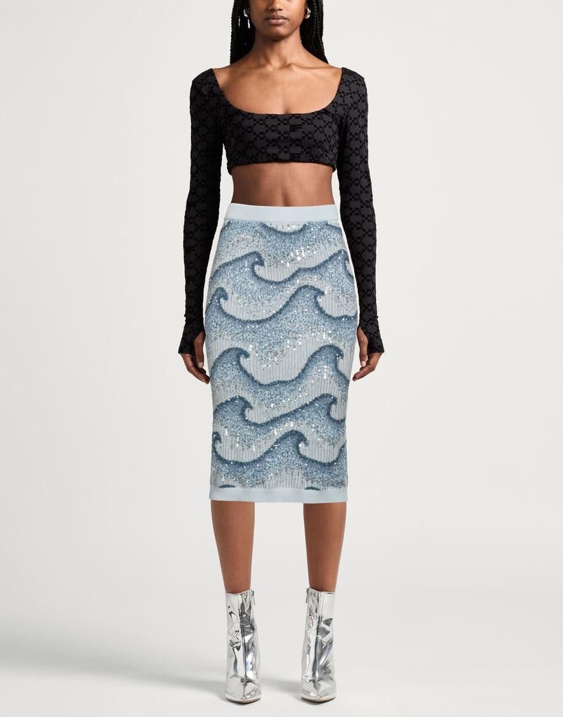 Amiri o1s1wg110525 Midi Skirt in Blue Size 28" / US 6 / IT 42 - 2 Thumbnail