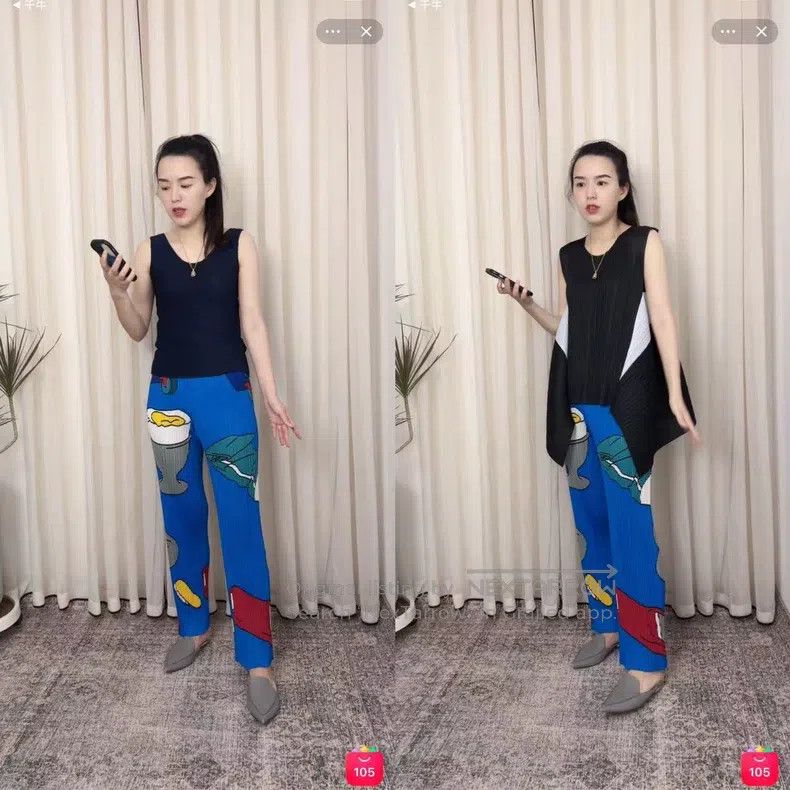Issey Miyake Issey Miyake size:3 Blue Pants Size 23" - 5 Thumbnail