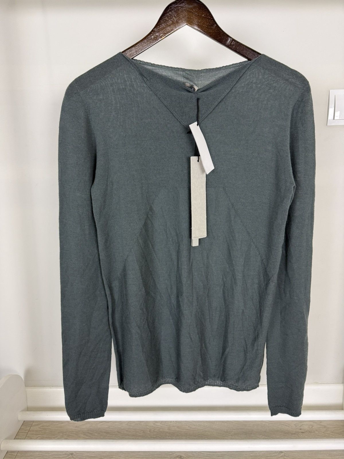 Rick Owens Rick Owens Strobe Column Knit Sweater Teal Size L / US 10 / IT 46 - 4 Thumbnail
