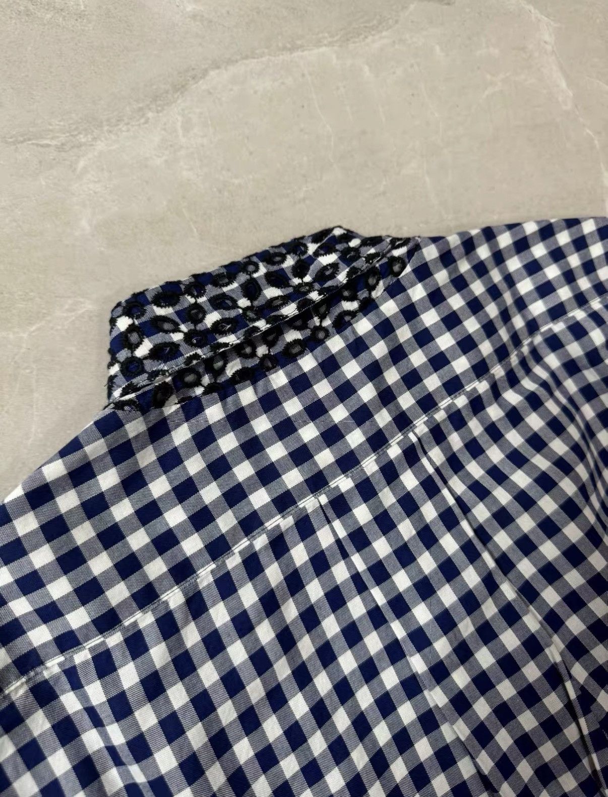 Sacai Sacai Plaid Shirt with Embroidered Collar J34 Size US XS / EU 42 / 0 - 8 Thumbnail