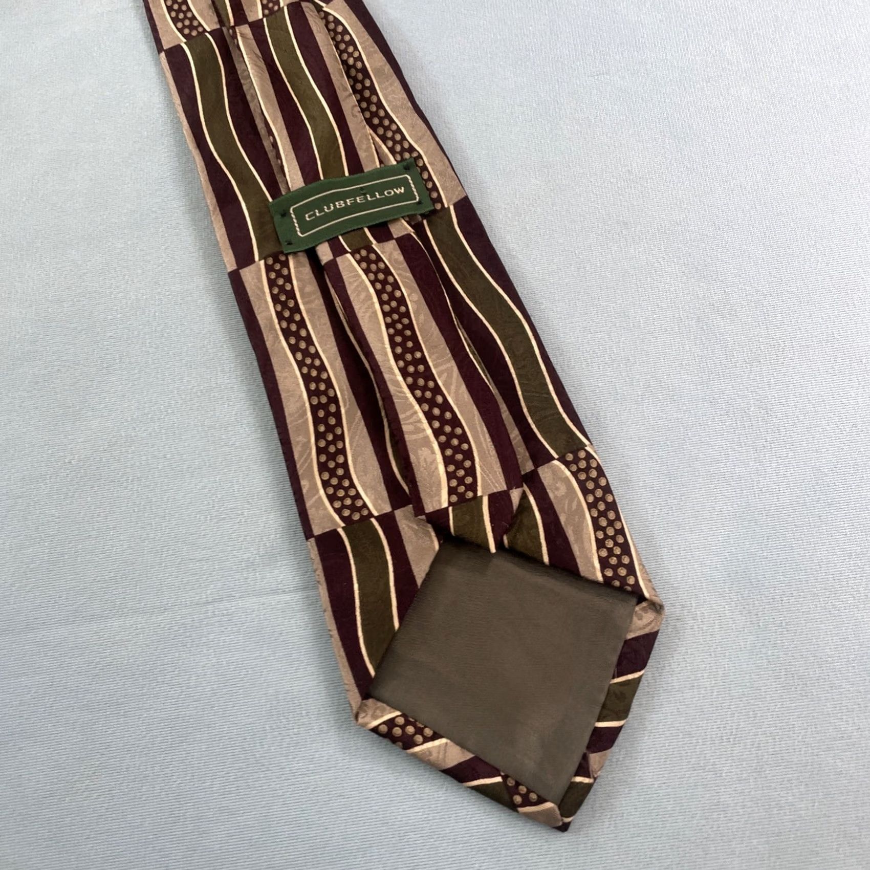 Vintage VINTAGE Clubfellow Italy Silk Necktie MCM Wavey Stripe Earth Psychedelic Geometric 4x60 Neck Tie Men Size ONE SIZE - 5 Thumbnail