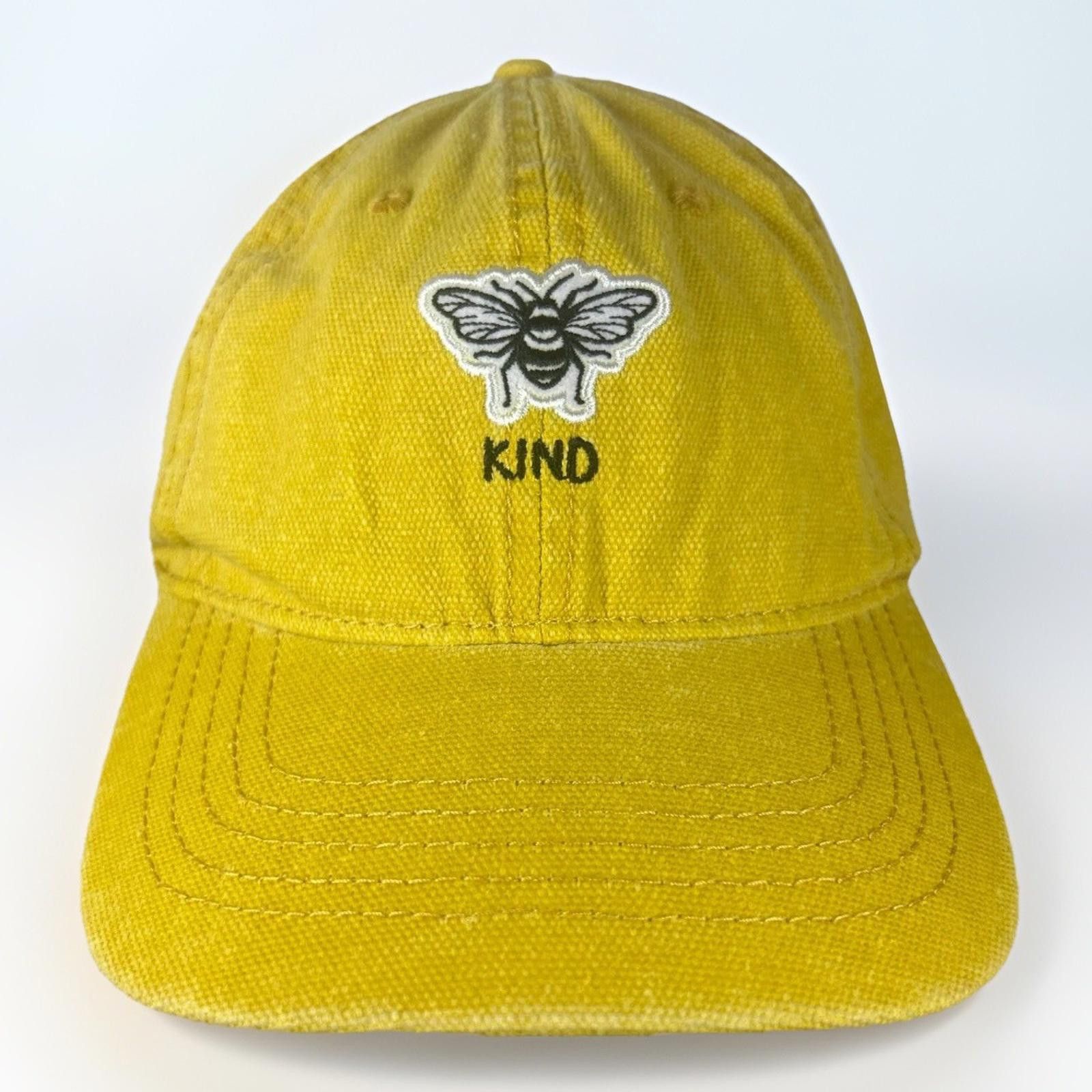 Designer BE KIND Hat Strapback Adjustable Yellow Ball Cap Buckle Size ONE SIZE - 1 Thumbnail