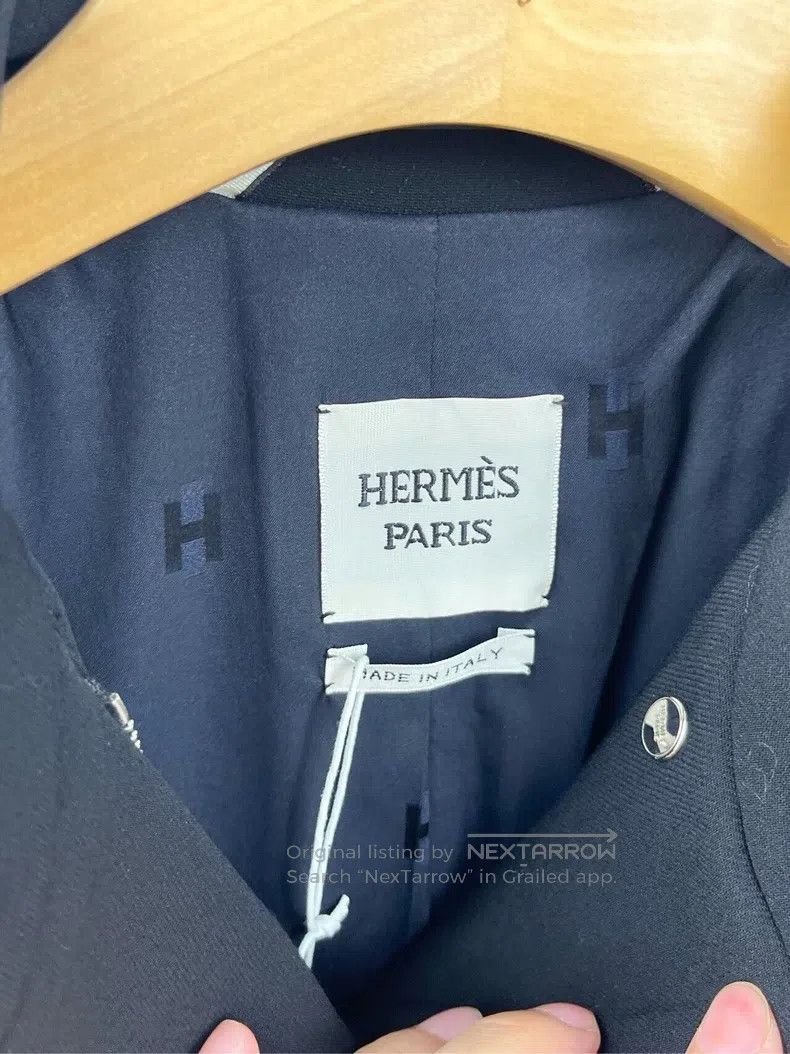 Hermes Hermes Black Metal Buckle Long Sleeve Coat Size XXS / US 00 / IT 34 - 4 Thumbnail