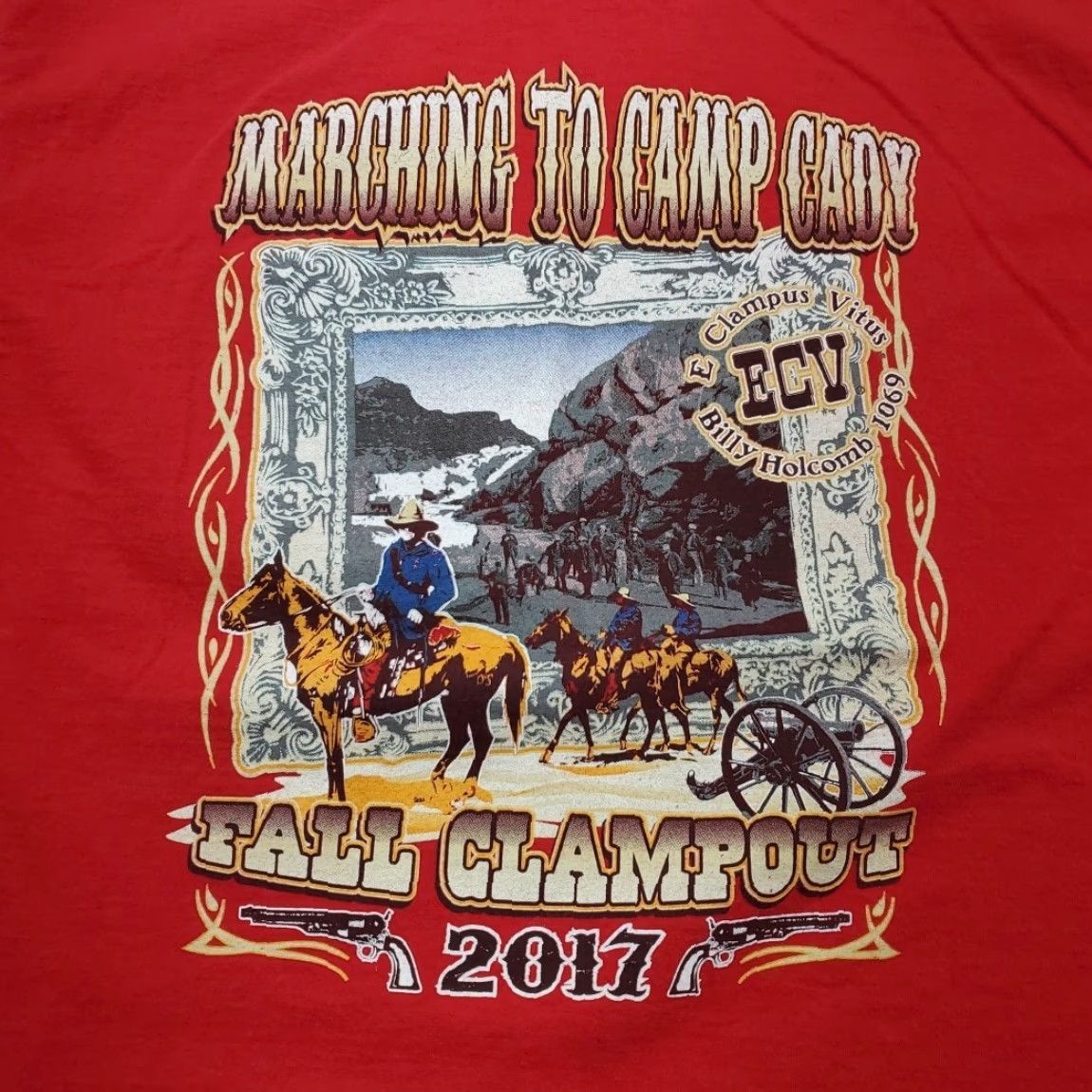 Port & Company VINTAGE Billy Holcomb ECV Fall Campout 2017 T-Shirt Adult L Marching To Camp Cady Shirt Mens Size US L / EU 52-54 / 3 - 2 Thumbnail