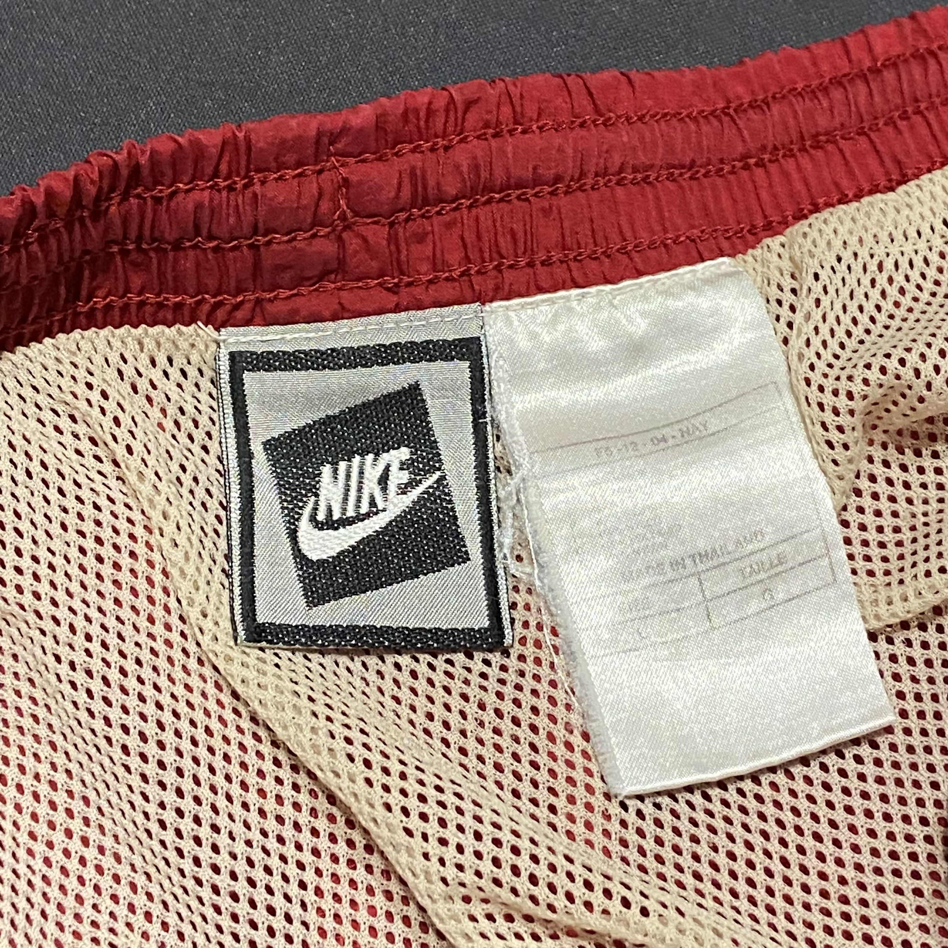 Nike × Vintage Vintage 90s Nike Travis Scott Big Swoosh Lined Shorts Size US 35 - 7 Thumbnail