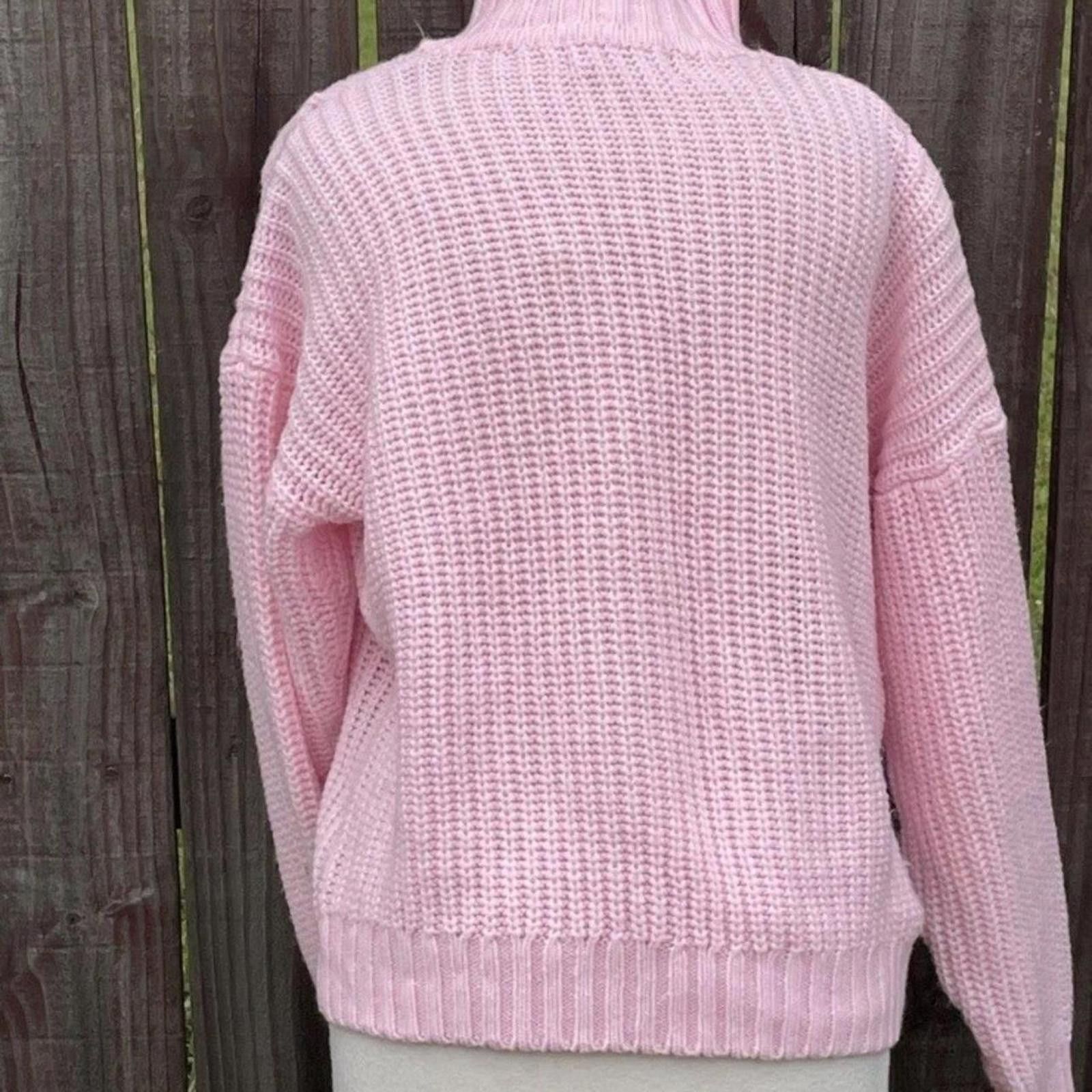 Other Vtg Knit Sweater Crop Pocket Pink Vintage Vintage Medium Size M / US 6-8 / IT 42-44 - 2 Thumbnail