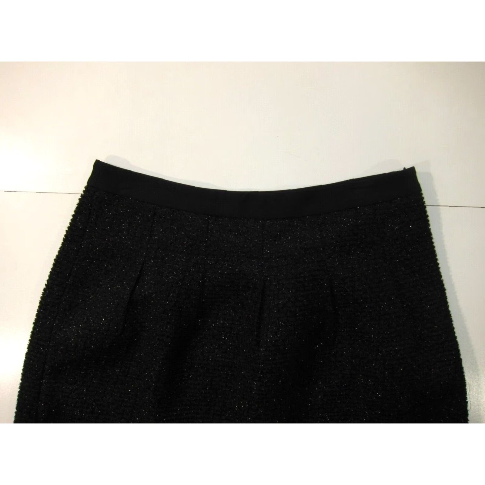 Ann Taylor VINTAGE Ann Taylor Loft Black Metallic Sparkly Pleated Straight Pencil Skirt Women 8 Size 30" / US 8 / IT 44 - 4 Thumbnail