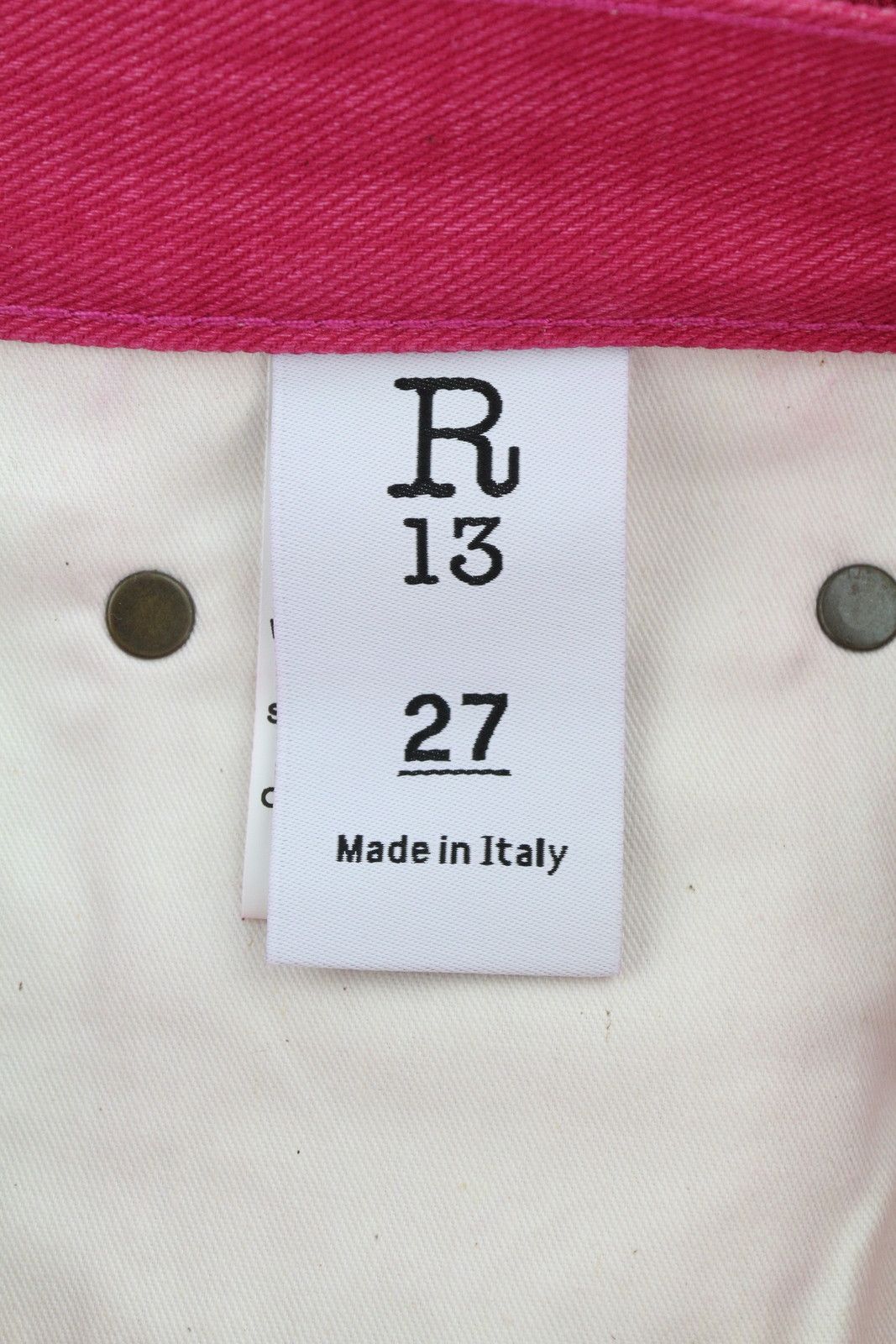 R13 JANE 27 Vivid Pink Faded Flared High Waist Denim 86225 Size 27" / US 4 / IT 40 - 6 Thumbnail