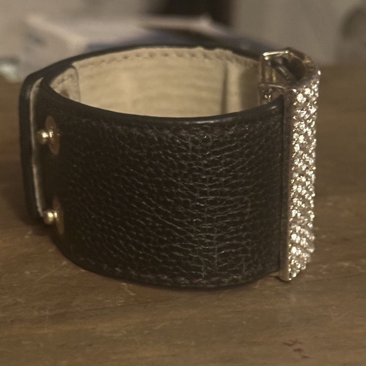 Other Wide paved rhinestone leather bracelet Size ONE SIZE - 6 Thumbnail