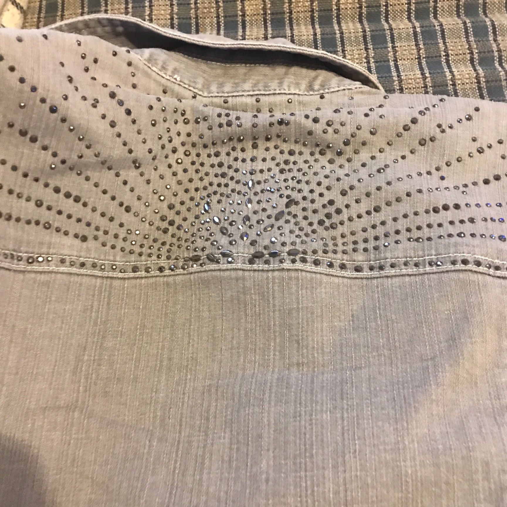 Vintage Chico's Jacket Denim Jacket Rhinestone Gray Platinum Size 0 NWT Women Regular Size XS / US 0-2 / IT 36-38 - 8 Thumbnail