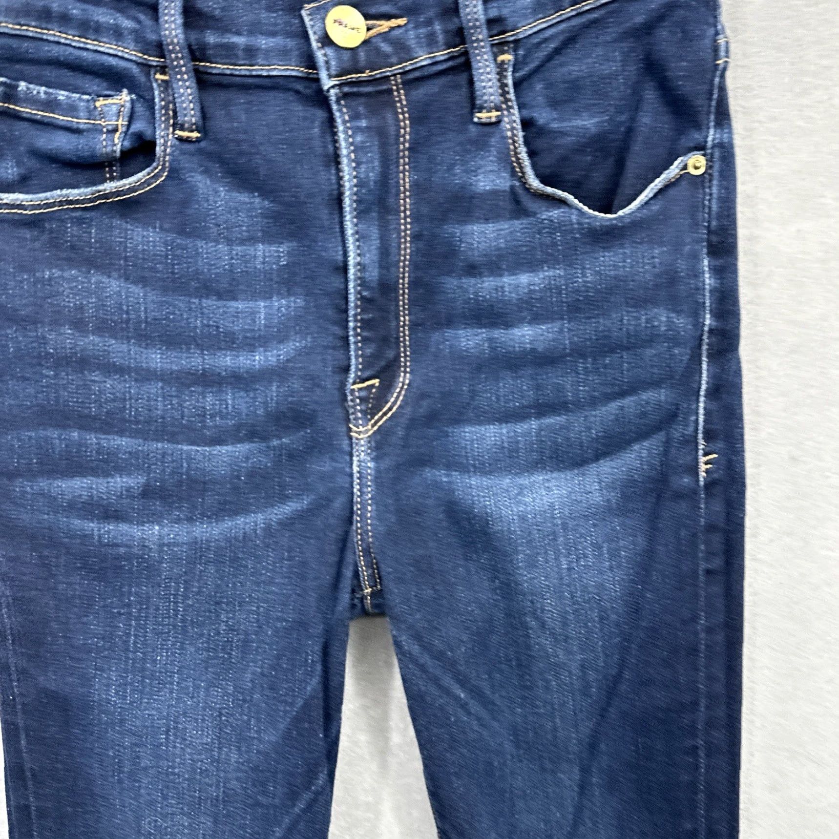 Frame FRAME Jeans Womens 25 High Rise Skinny Dark Wash Boho Cigarette Denim Pants Womens 25 FRAME Jeans Skinny Dark Wash Bohemian Rise High Size 42" / US 20 - 5 Thumbnail