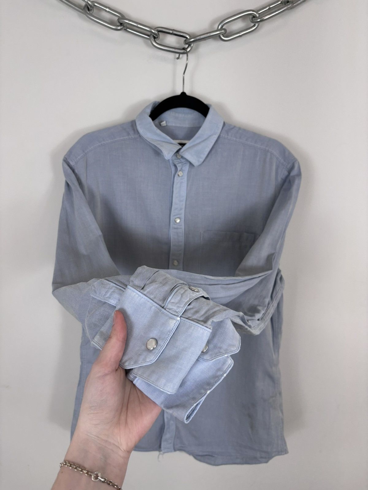 Dolce & Gabbana Dolce & Gabbana Men’s Light Blue Button Up Long Sleeve Shirt Size US L / EU 52-54 / 3 - 10 Thumbnail