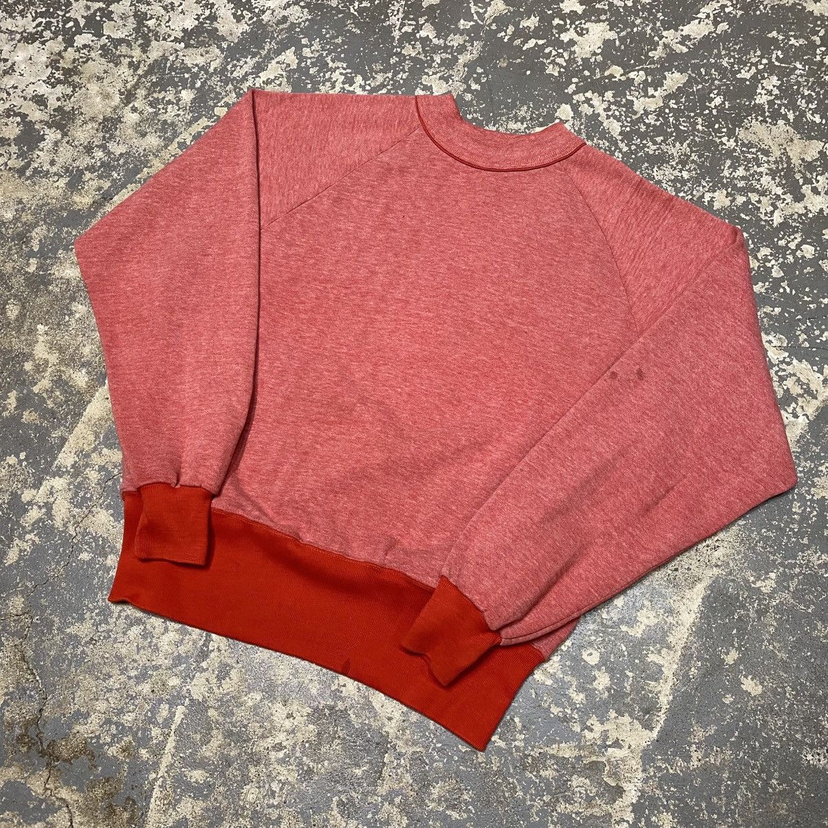 Japanese Brand × Vintage True Vintage Red Faded 2 Tone Blank 60s/70s Crewneck Sweat Size US M / EU 48-50 / 2 - 2 Thumbnail