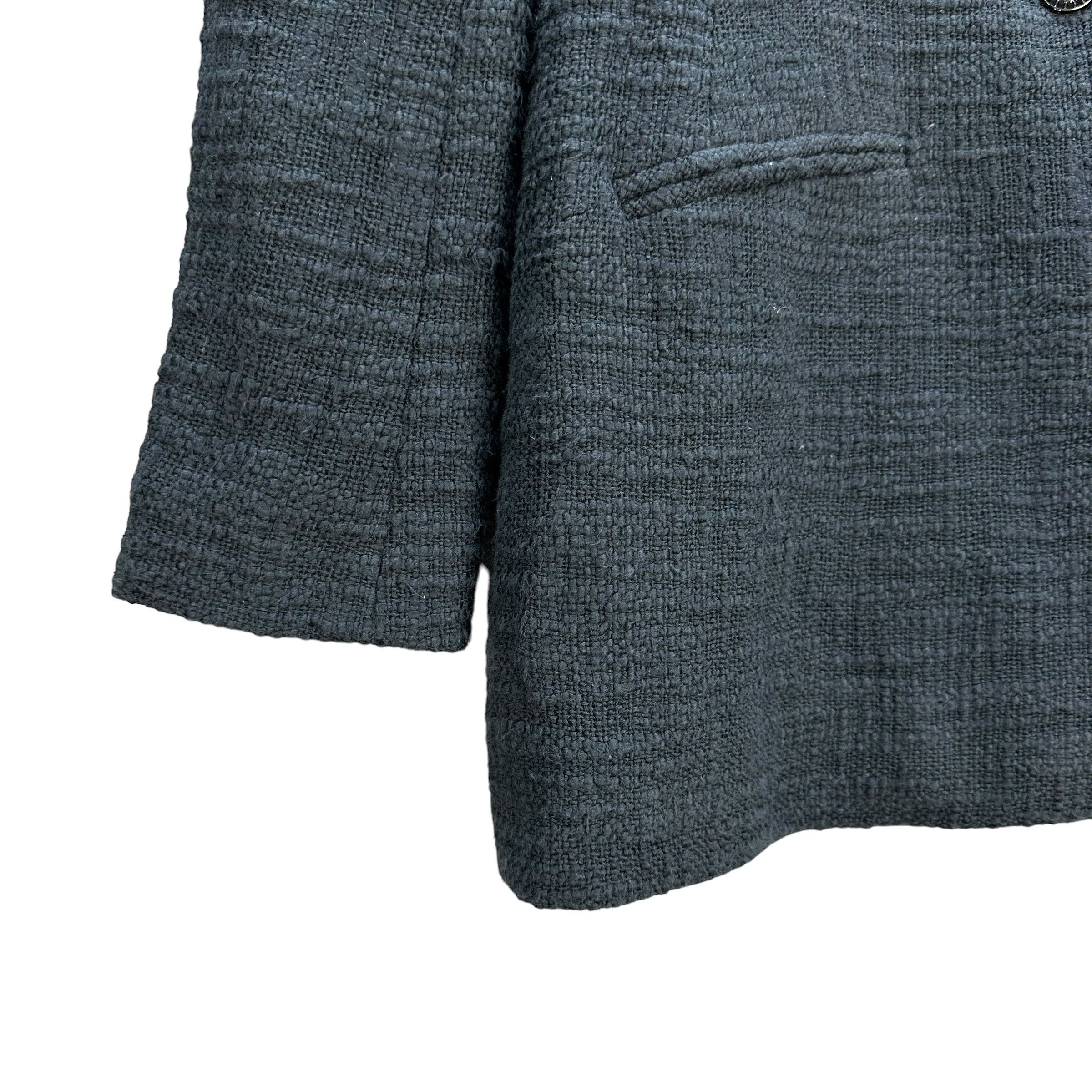 Chanel CHANEL Gray Tweed Jacket #A18-0426 Size S / US 4 / IT 40 - 4 Thumbnail