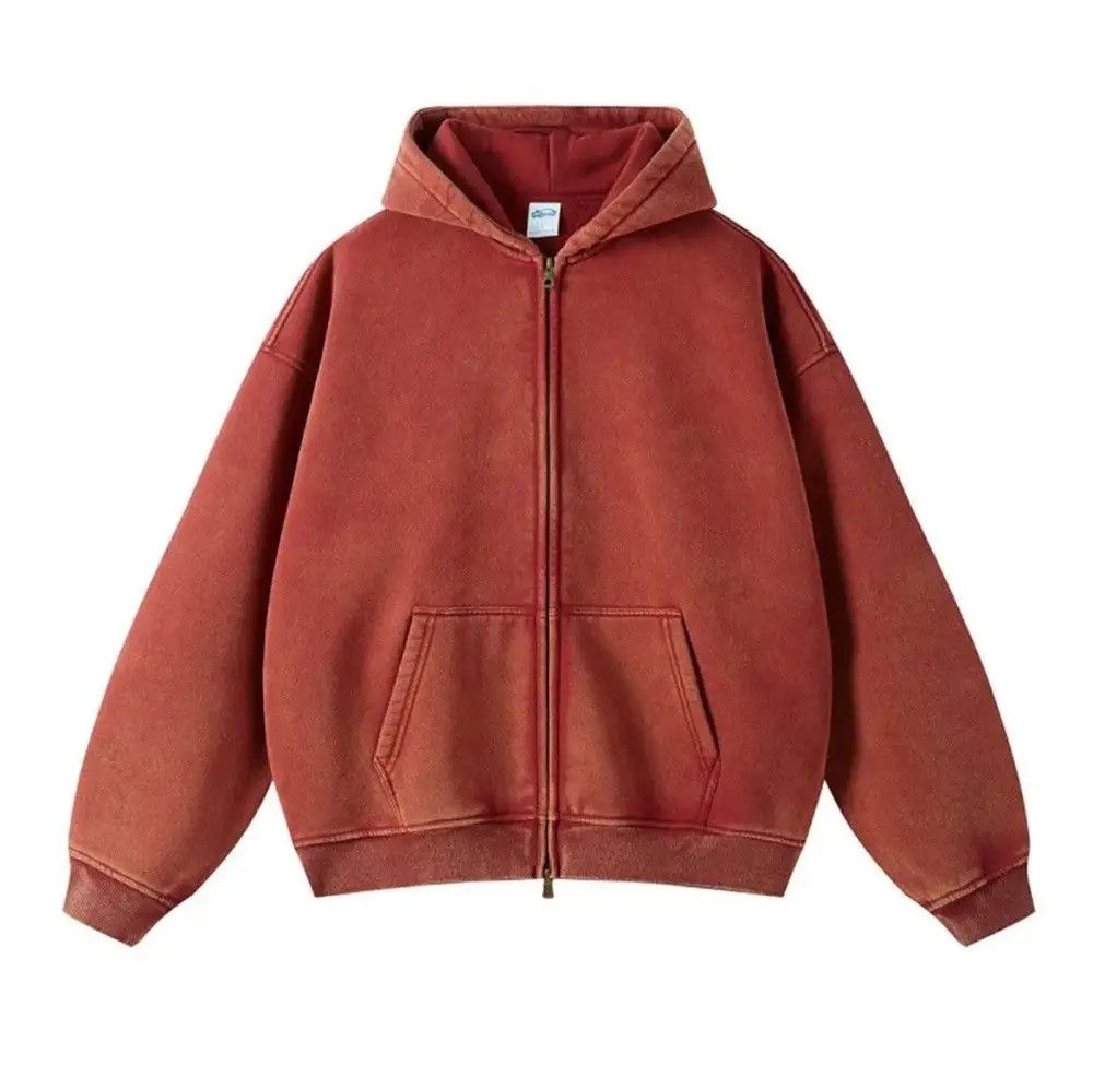 Japanese Brand × Vintage Red Batik Fleece Zippered Hoodie Size US XXL / EU 58 / 5 - 1 Thumbnail