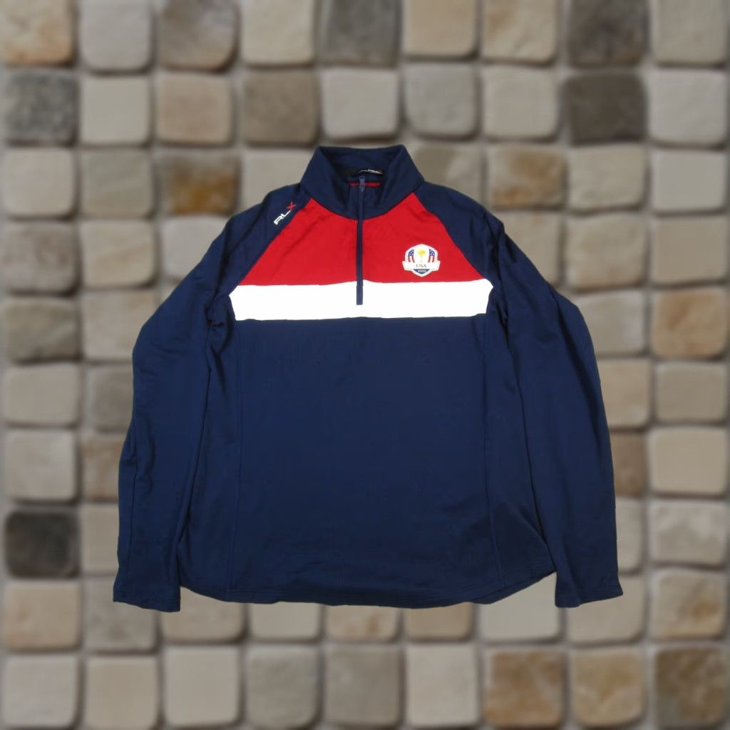 RLX Ralph Lauren VINTAGE RLX Ralph Lauren Sweater Mens S Red White USA 2020 Pullover Mock Neck Long Sleeve Knit Pattern Solid Size US S / EU 44-46 / 1 - 1 Thumbnail
