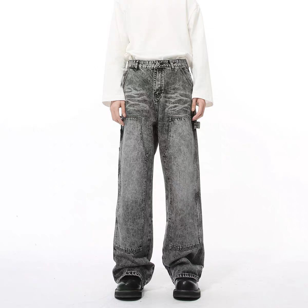 Japanese Brand × Jean High street patchwork washed straight leg baggy jeans Size US 32 / EU 48 - 2 Thumbnail