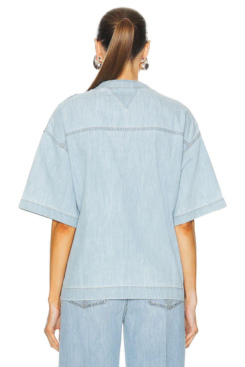 Bottega Veneta o1n1vont1225 Denim T-Shirt in Light Blue Size XS / US 0-2 / IT 36-38 - 3 Thumbnail