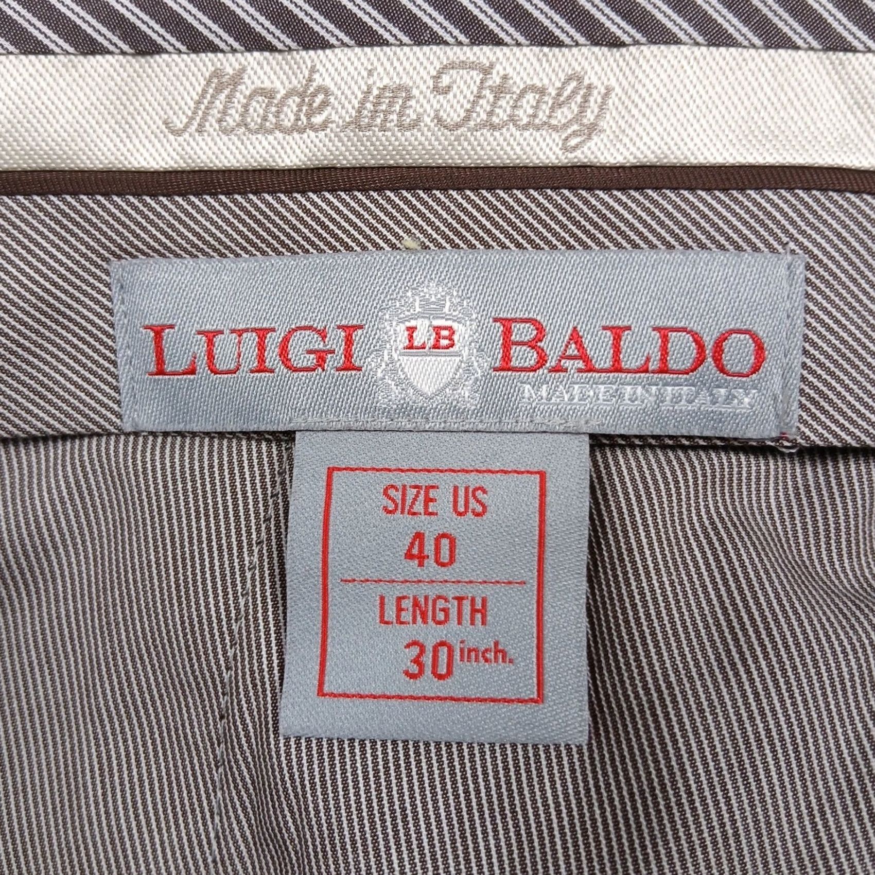Vintage Luigi Baldo Dress Pants Mens 40x30 Gray Super 130s Wool Houndstooth Flat Front Pleated Classic Fit Button Zip Back Pockets Italy Size US 40 / EU 56 - 5 Thumbnail