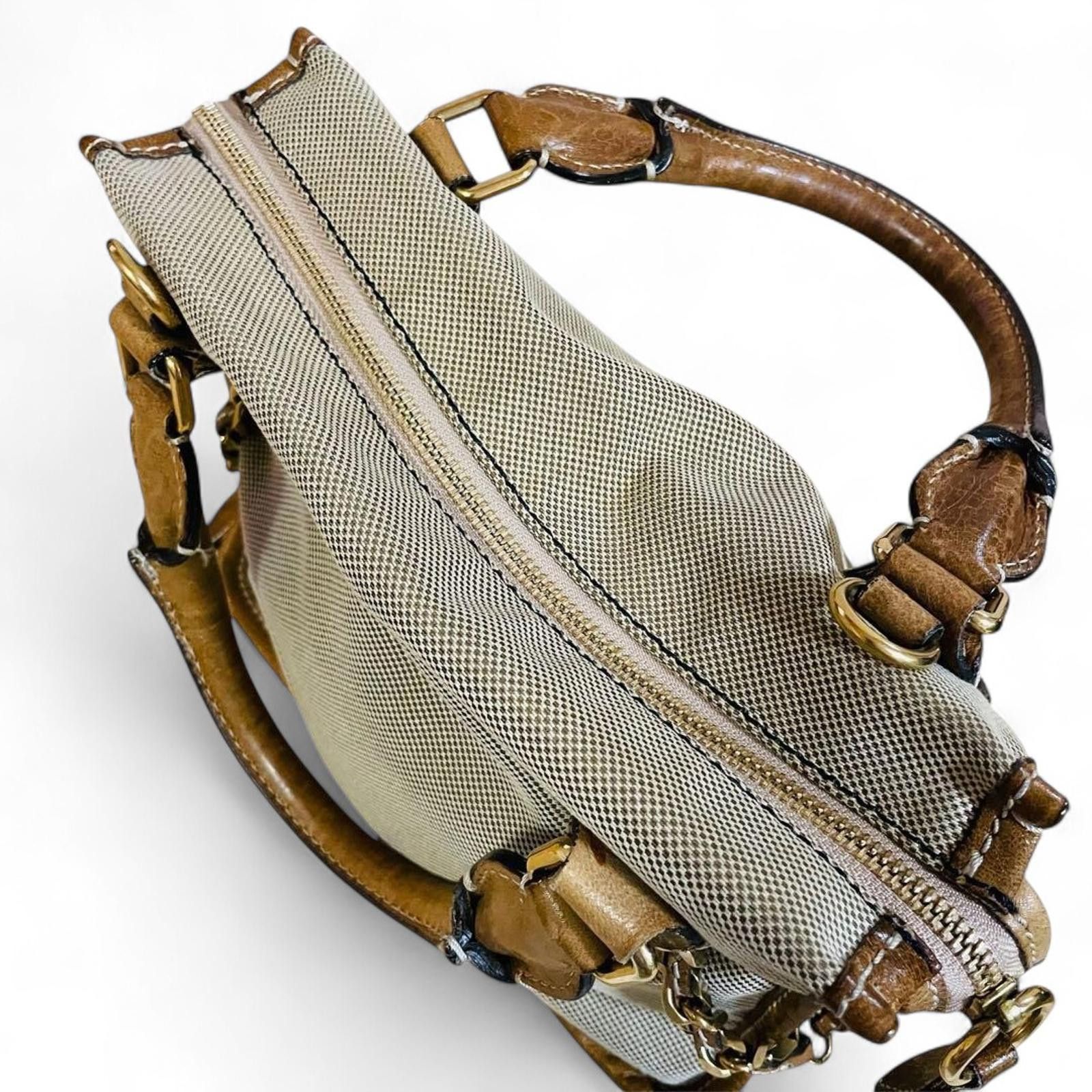 chloma Chloe - Beige and Brown Handbag Leather Size ONE SIZE - 6 Thumbnail