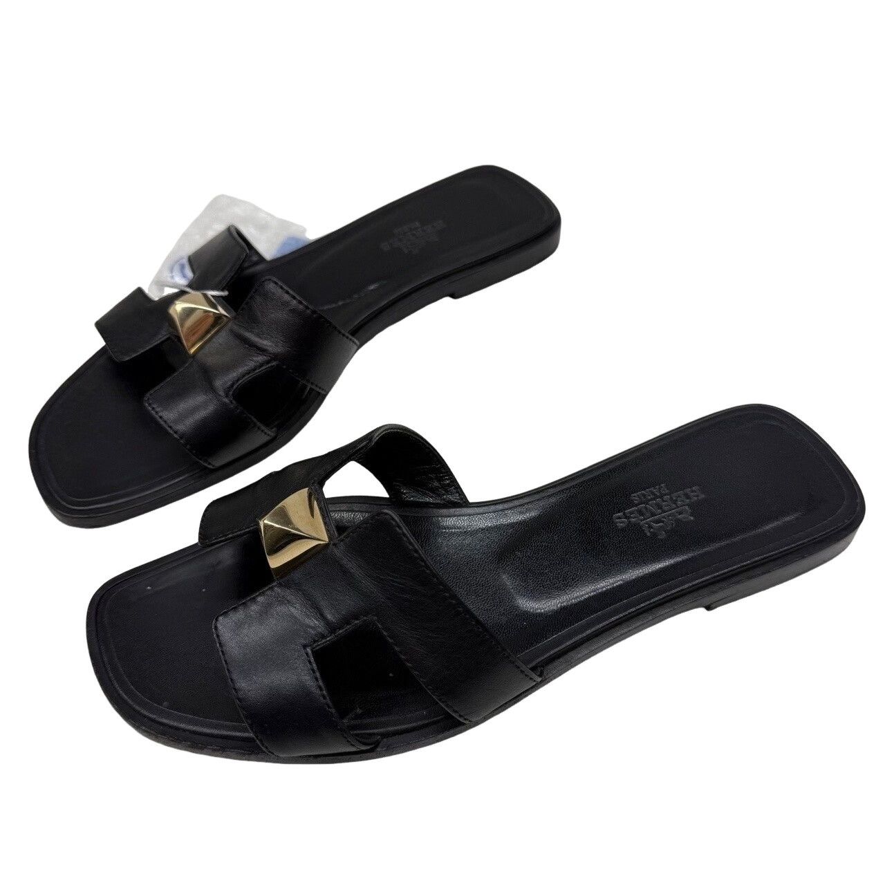 Hermes Hermes Black Studded Leather Sandals Size 36 Size US 6 / IT 36 - 1 Thumbnail