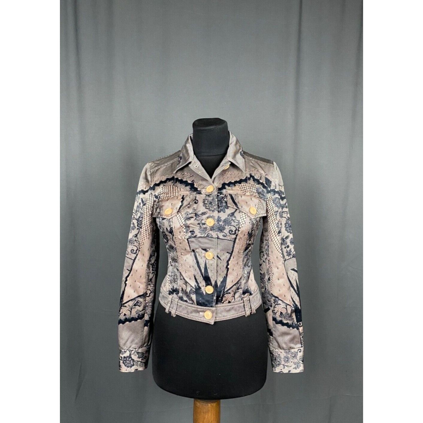 Dior MINT! RARE! CHRISTIAN DIOR Women's Pink Black Floral Collare Size XS / US 0-2 / IT 36-38 - 2 Thumbnail