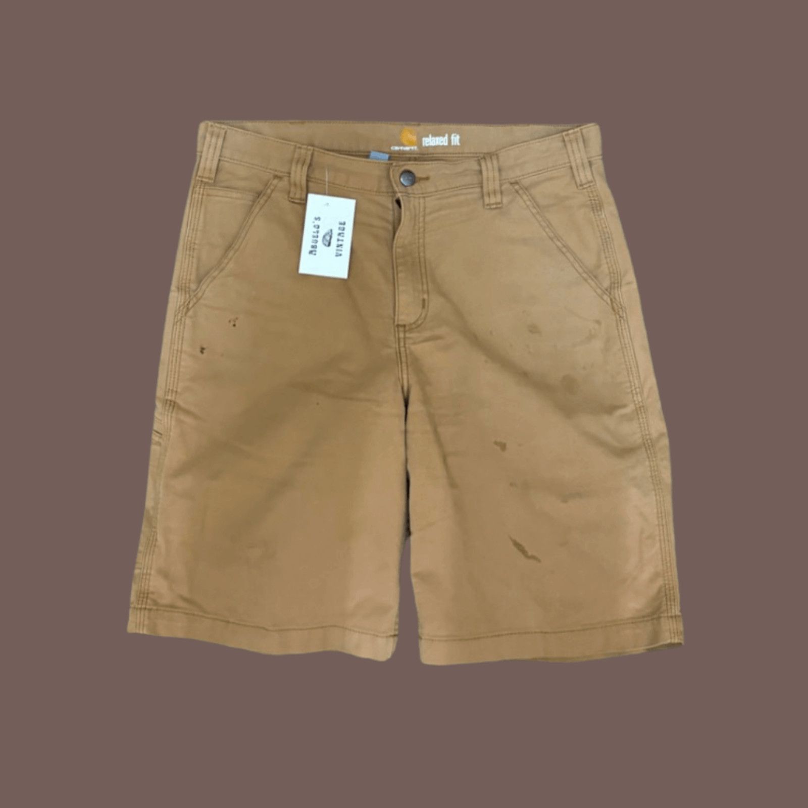 Carhartt VTG Work Shorts | Carhartt Duck Brown 33 | Gorpcore Utility Size US 33 - 1 Thumbnail