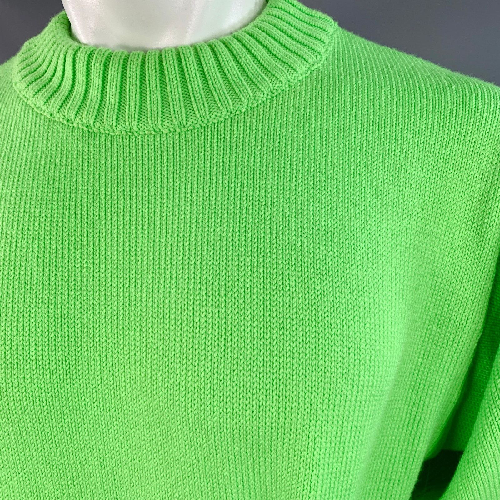 Robyn Lynch S Neon Green Merino Wool Cashmere Crew Neck Sweater Size US S / EU 44-46 / 1 - 6 Thumbnail