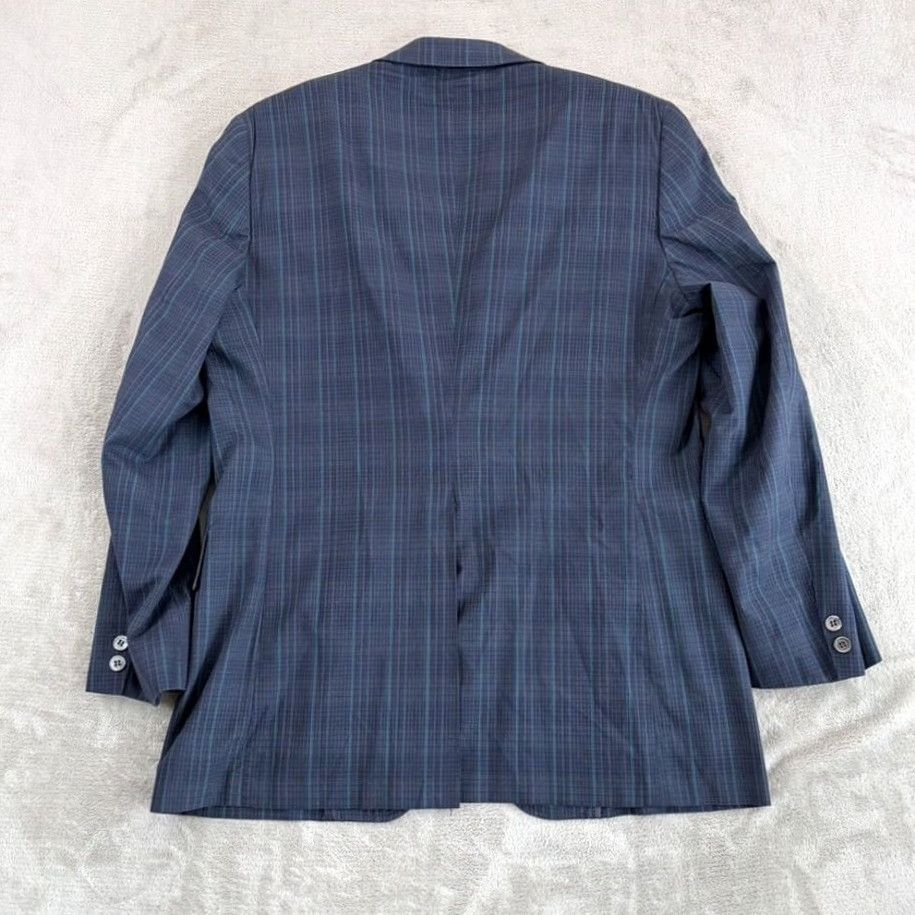 Brooks Brothers VINTAGE Brooks Brothers Blazer Sport Coat Blue Plaid Men 42R Regular Fit Two-Button Notch Lapel USA Size 42R - 7 Thumbnail